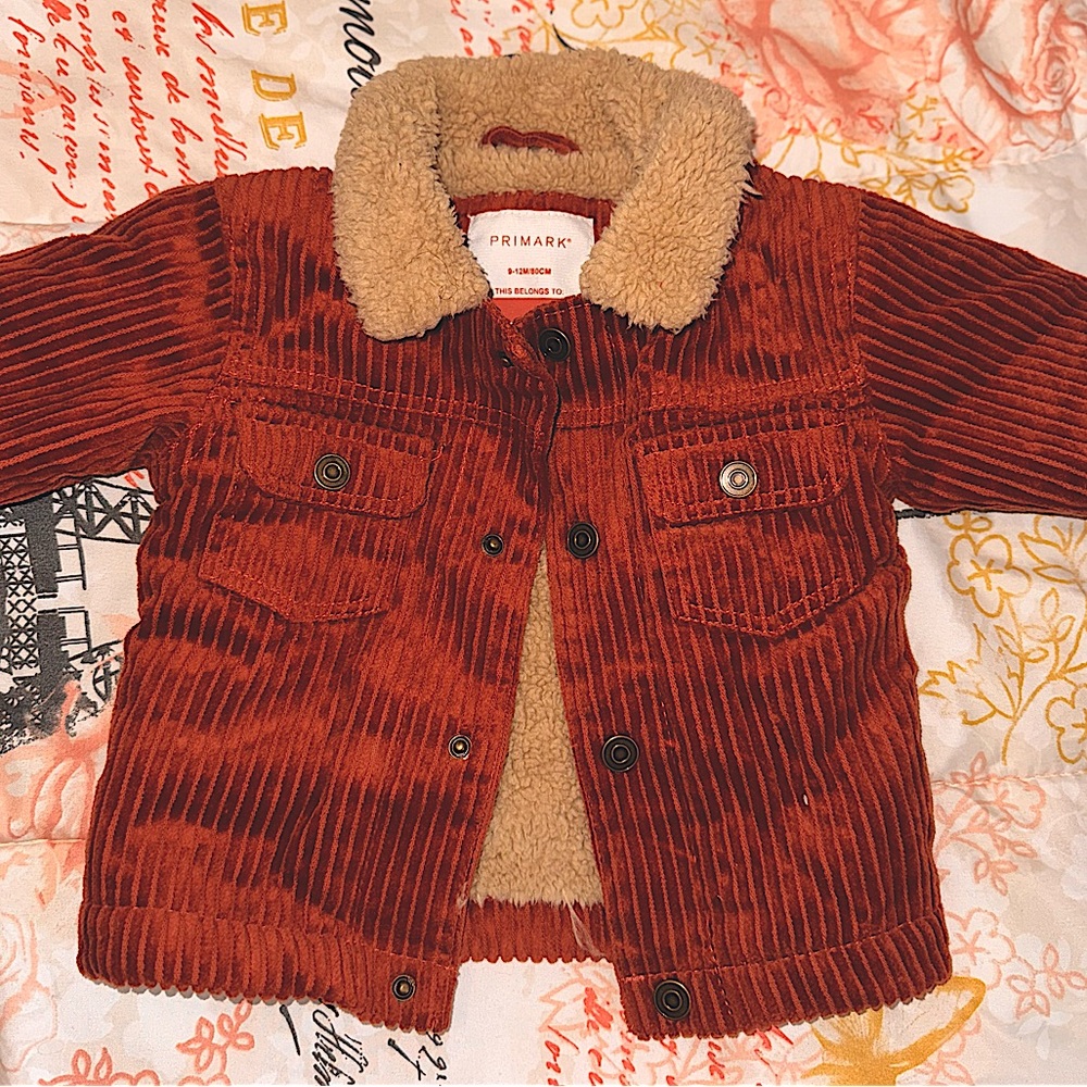 Infant Corduroy Jacket with sheepskin collar
